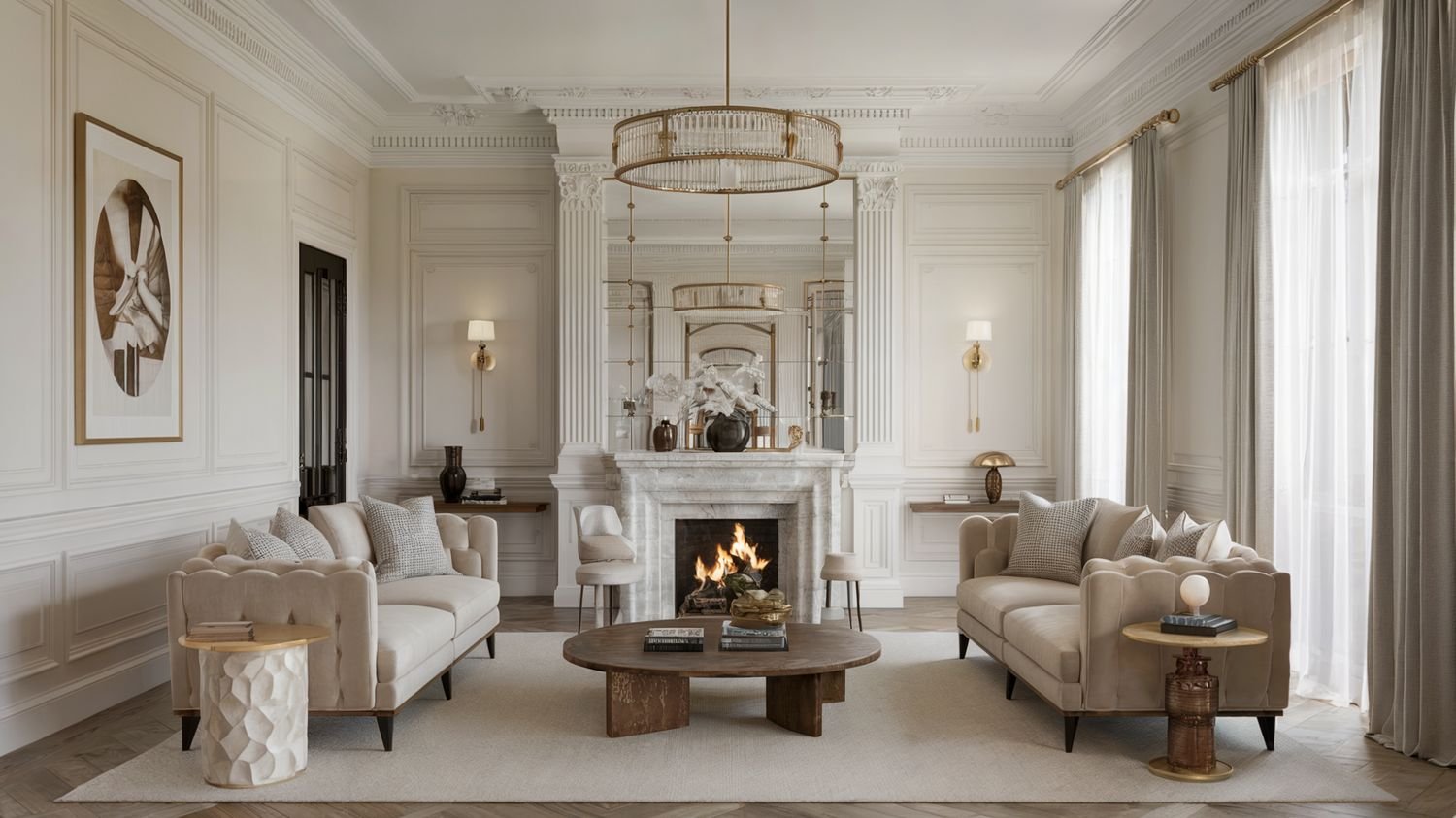 Neoclassical villa interior
